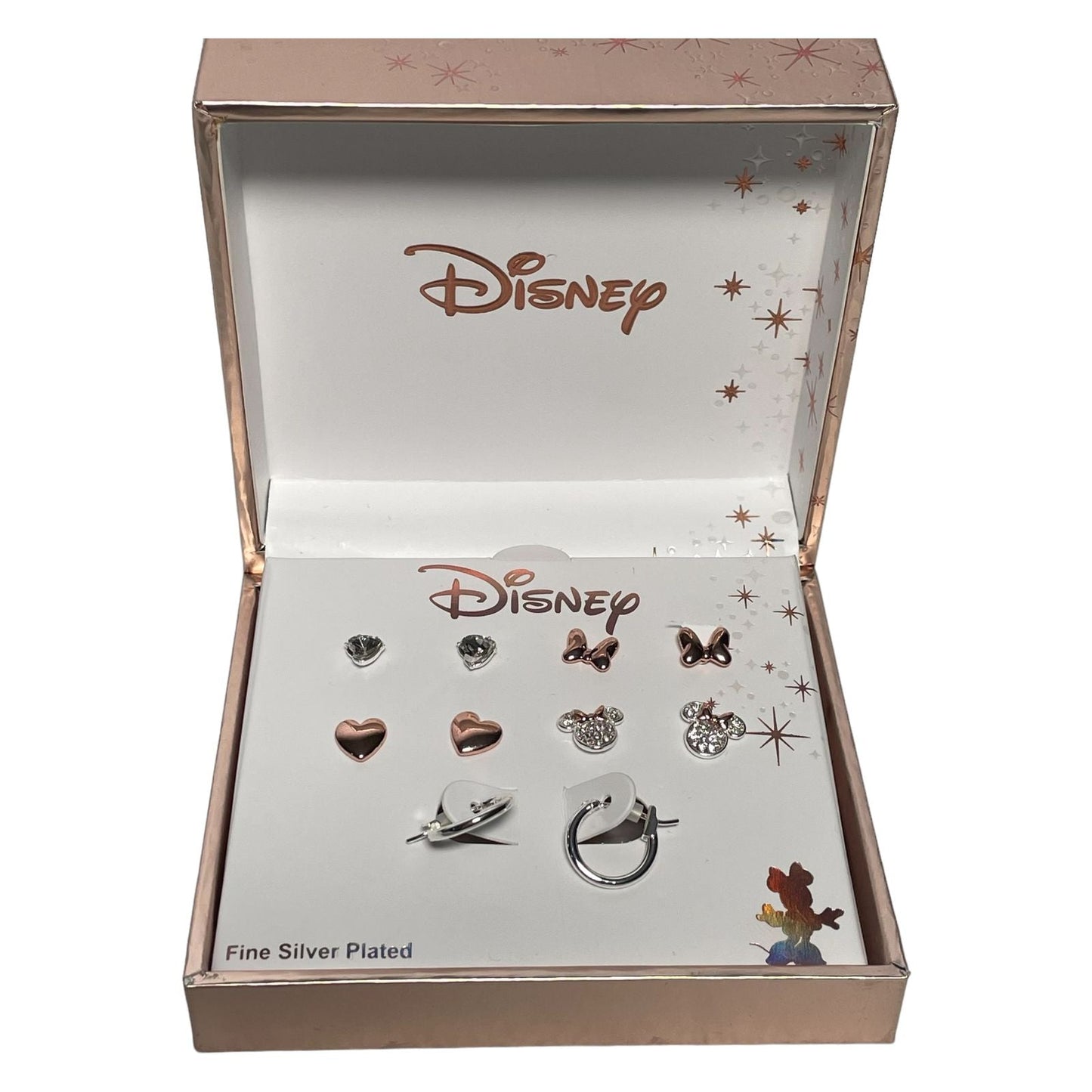 SET DE ARETES DE DISNEY DE PLATA FINA MINNIE